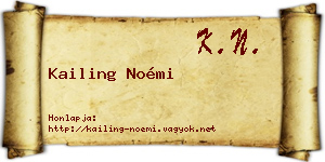 Kailing Noémi névjegykártya
